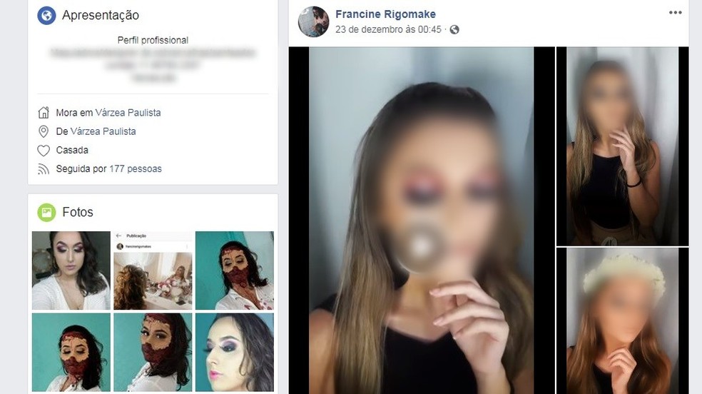 Polícia acredita que suspeito movimentou redes sociais da esposa — Foto: Reprodução/Facebook