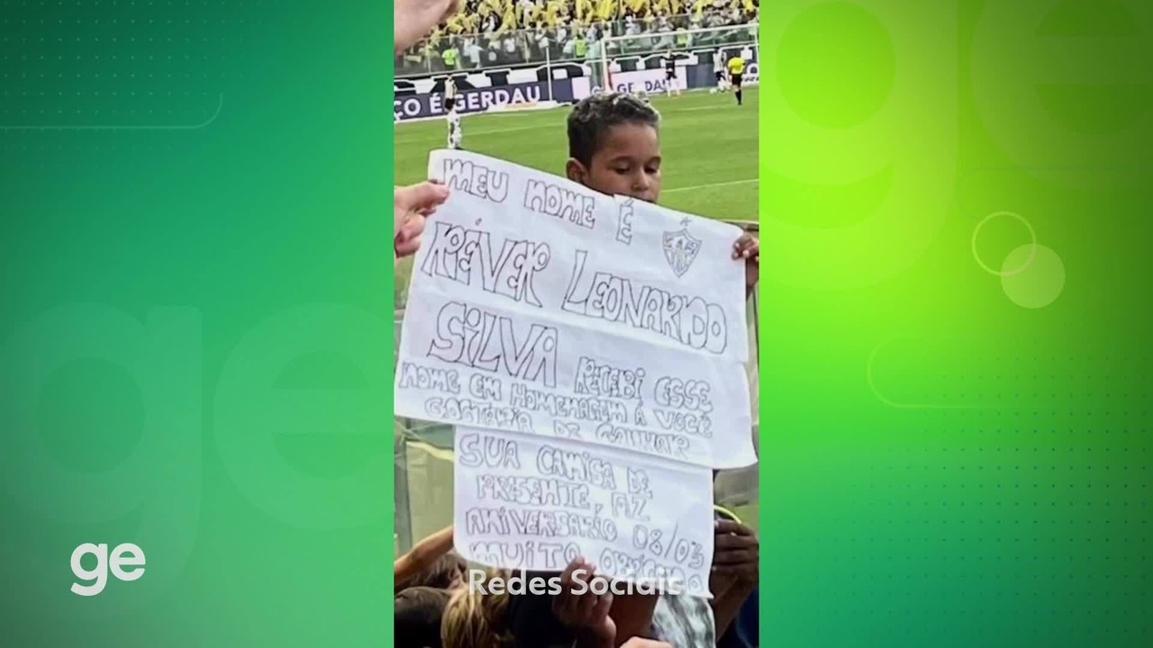Réver dá camisa do Atlético-MG para criança batizada com seu nome: 'Nunca será só futebol'