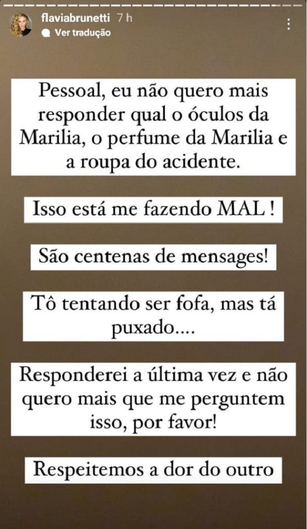 Stylist Flávia Brunetti desabafa sobre falta de Marília Mendonça (Foto: Reprodução/Instagram)