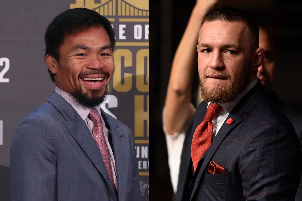 Conor McGregor revelou haver conversas para enfrentar Manny Pacquiao em uma luta de boxe no futuro — Foto: Getty Images