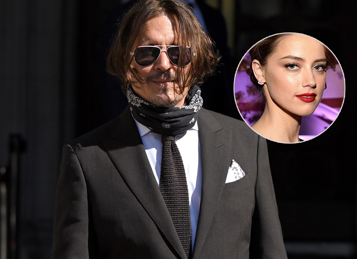 Johnny Depp chega para mais um dia de audiência na batalha judicial contra a ex-mulher, Amber Heard (Foto: Getty Images)