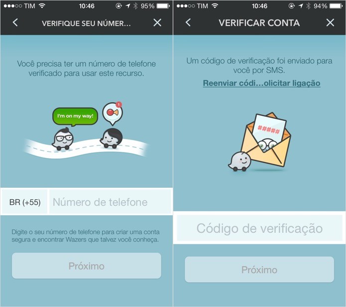 Digite o seu número de celular e entre com o código de confirmação (Foto: Reprodução/Helito Bijora)