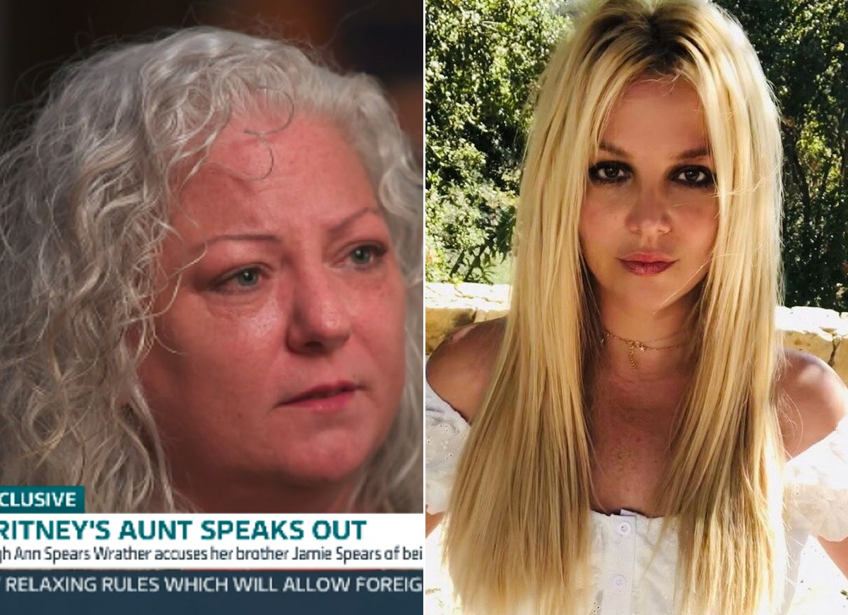 Tia de Britney Spears, Leigh Anne, sai em defesa da cantora (Foto: Reprodução / GMB e Instagram)