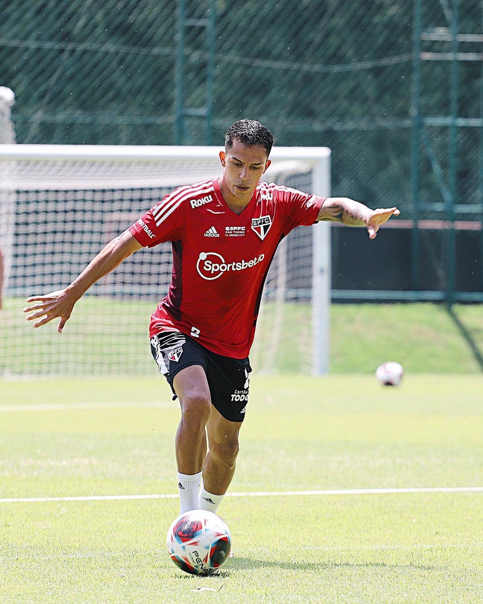 Igor Vinicius em treino do São Paulo — Foto: Divulgação
