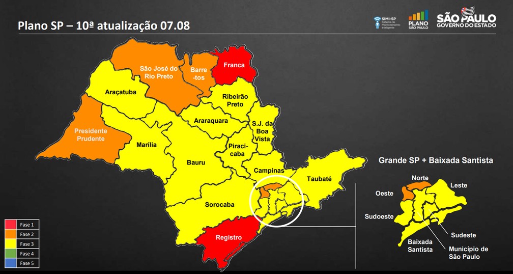 Plano S&atilde;o Paulo, dia 7 de agosto de 2020 &mdash; Foto: Reprodu&ccedil;&atilde;o