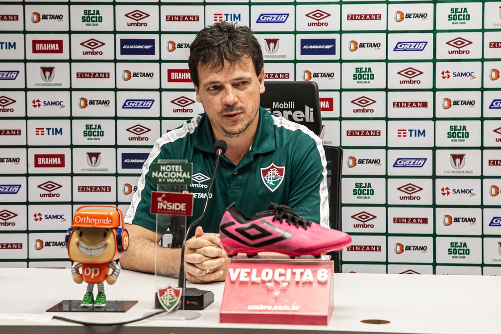 Diniz em coletiva pelo Fluminense — Foto: MARCELO GONÇALVES / FLUMINENSE FC