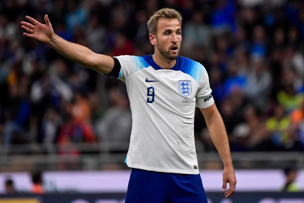 Harry Kane, principal nome da seleção da Inglaterra — Foto: Andrea Staccioli / Getty Images