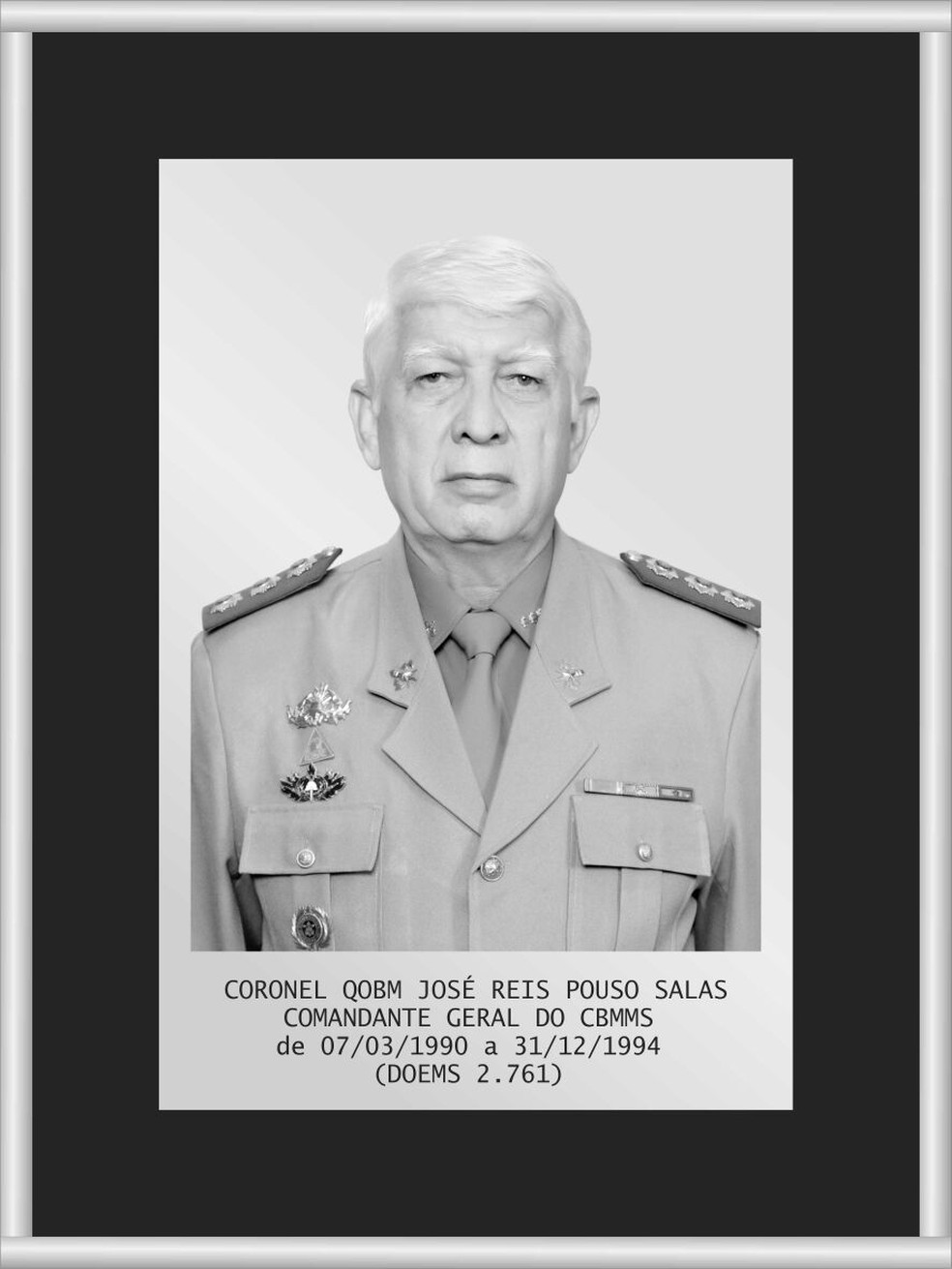 Coronel foi o primeiro comandante geral do Corpo de Bombeiros em MS (Foto: Corpo de Bombeiros/DivulgaÃ§Ã£o)