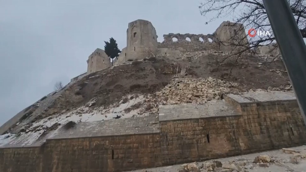 Gaziantep Kalesi, castelo de mais de 2 mil anos na Turquia depois do terremoto — Foto: IHA via AP