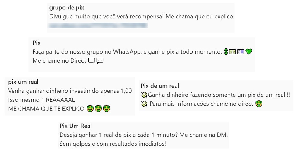 Ofertas de grupos de Pix R$ 1 no WhatsApp — Foto: Reprodução/TechTudo