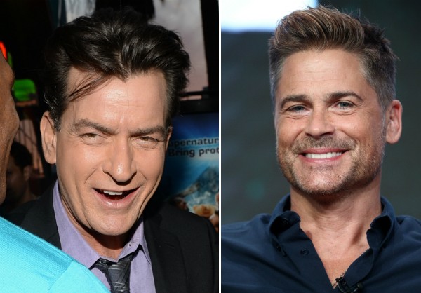 Os atores Charlie Sheen e Rob Lowe (Foto: Getty Images)