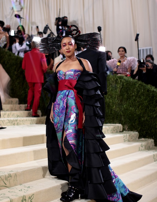 NEW YORK, NEW YORK - SEPTEMBER 13: Co-chair Naomi Osaka attends The 2021 Met Gala Celebrating In America: A Lexicon Of Fashion at Metropolitan Museum of Art on September 13, 2021 in New York City. (Photo by Dimitrios Kambouris/Getty Images for The Met Mus (Foto: Getty Images for The Met Museum/)