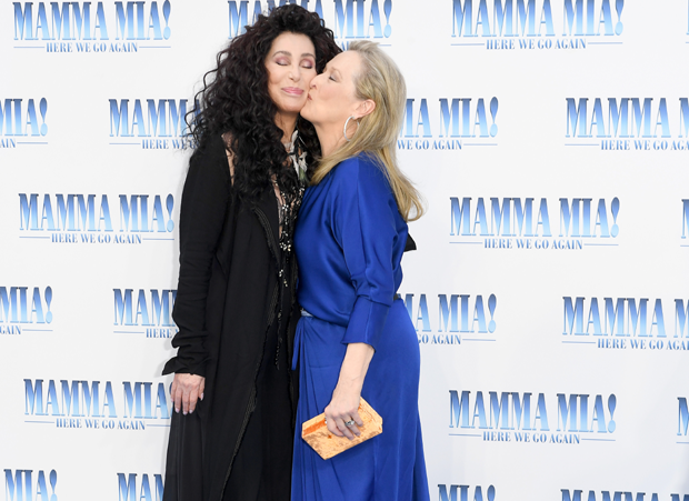 Cher e Mery Streep na première de Mamma Mia 2 (Foto: Getty Images)