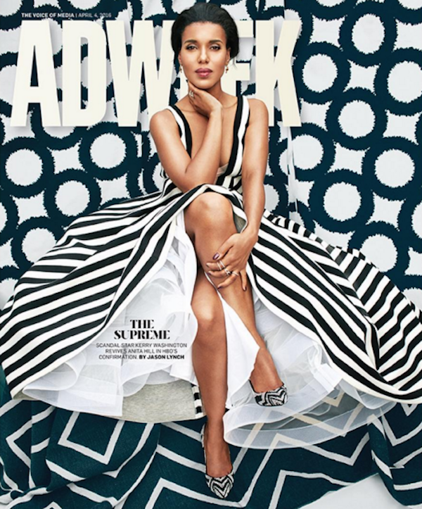 A atriz Kerry Washington reclamou de sua foto na capa da revista Adweek (Foto: Instagram)