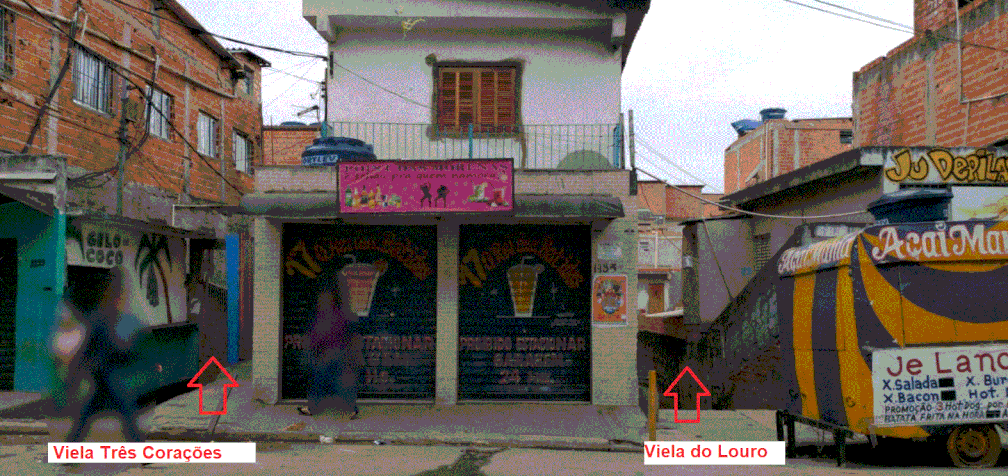 Viela Três Corações e Viela do Louro, onde, de acordo com moradores, nove foram mortos e 12 ficaram feridos depois de ação da PM para dispersar baile funk em Paraisópólis — Foto: Divulgação/Arquivo pessoal