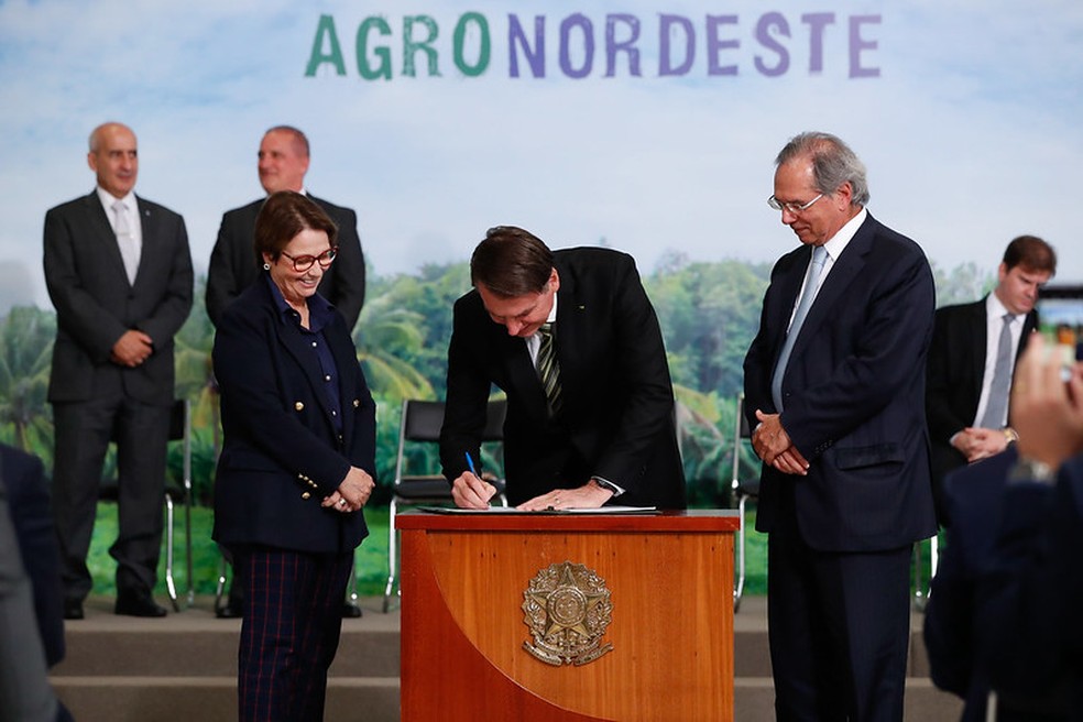 Cerimônia de assinatura do plano Agronordeste, do governo federal, em outubro de 2019 — Foto: Divulgação