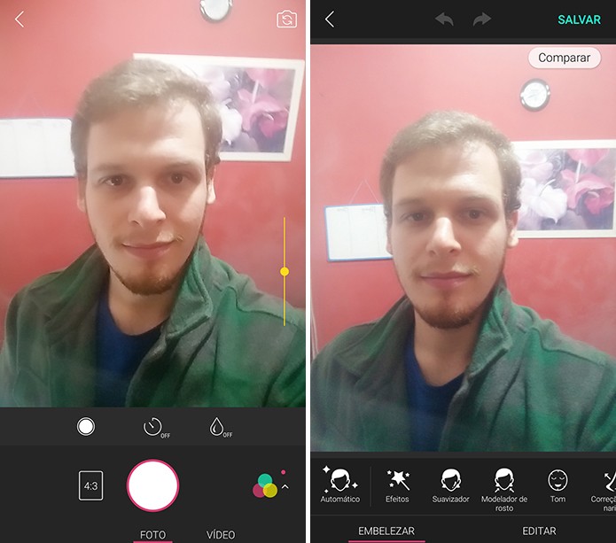 Selfies do Google Now são integradas ao YouCam Perfect, que também tem editor (Foto: Reprodução/Elson de Souza)