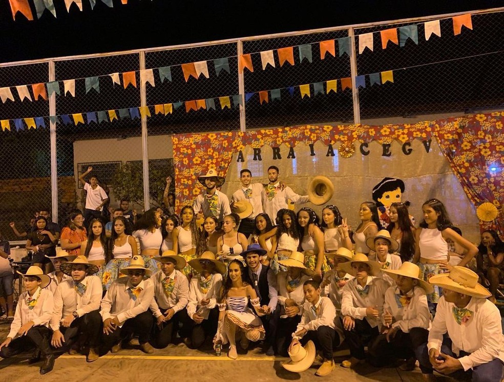 Grupo junino da escola em Aragominas — Foto: Reprodução/Instagram