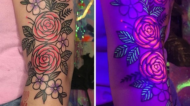 Tatuagem fluorescente (Foto: Reprodução/Instagram/kaylarrrrr)
