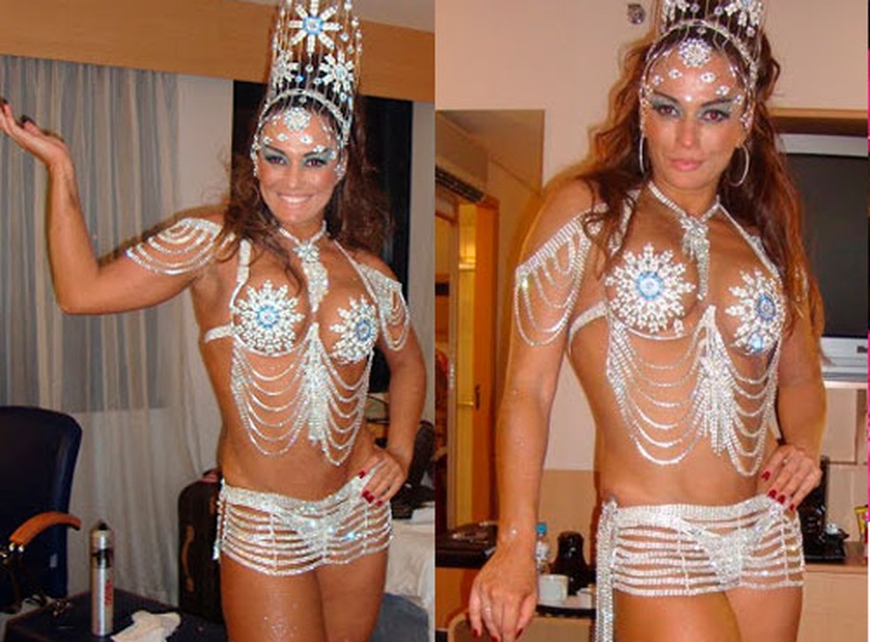 Núbia Oliiver no Carnaval 2010 — Foto: Reprodução/Internet