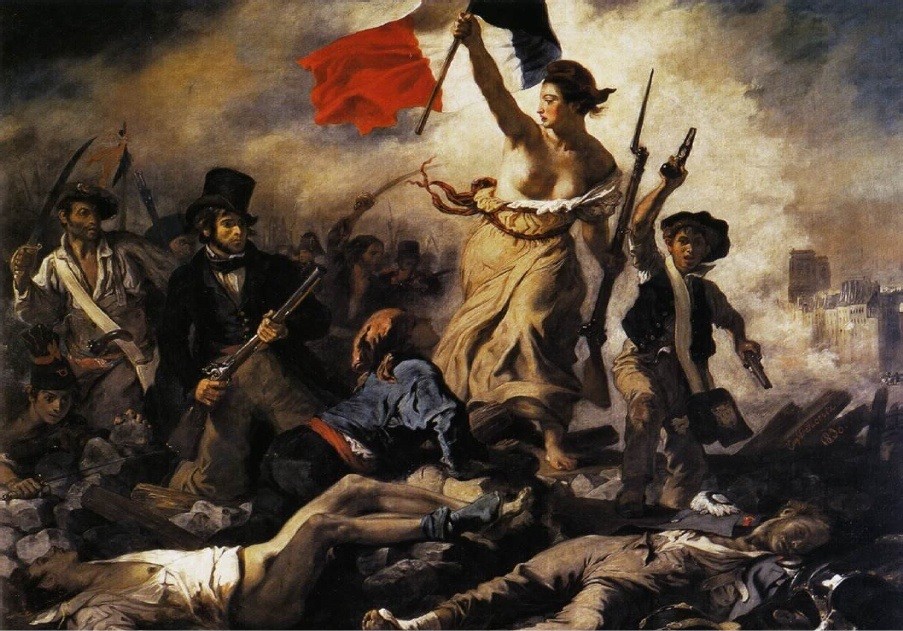 'A Liberdade Guiando o Povo', pintura do artista francês Delacroix sobre as revoluções liberais do século 19 (Foto: Reprodução)