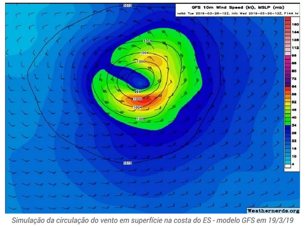 ciclone - Marinha emite alerta para ciclone tropical na costa do ES