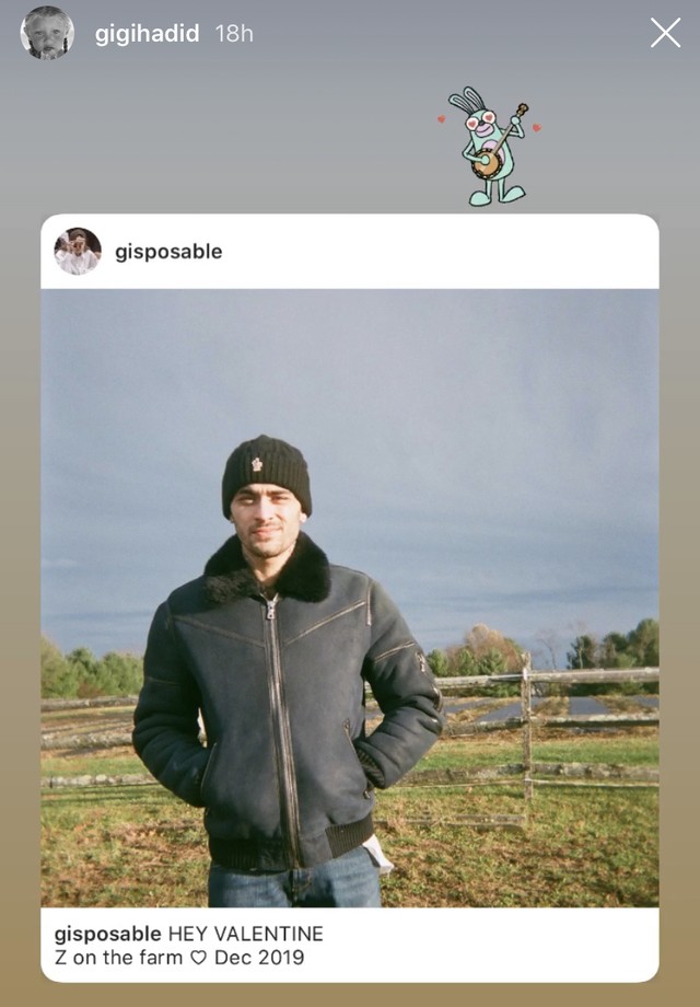 Gigi Hadid confirma via Instagram ter reatado o namoro com Zayn Malik (Foto: Reprodução/Instagram)