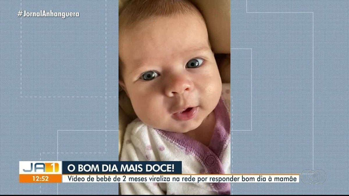 Bebê com apenas 2 meses de vida surpreende ao falar 'bom dia', em Goiânia;  vídeo | Goiás | G1