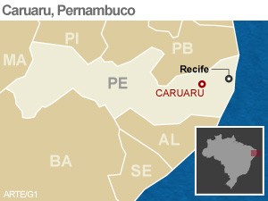 Mapa Caruaru, Pernambuco (Foto: Arte/G1)