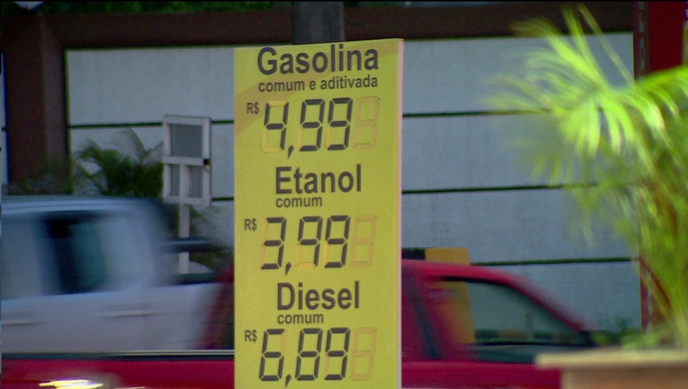 Preço gasolina em Manaus. — Foto: Rede Amazônica