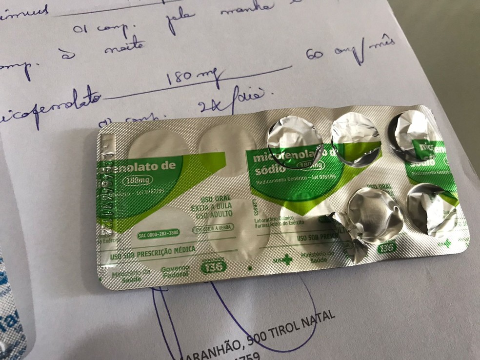 Medicamento utilizado por criança de 1 ano e 10 meses, em Natal, está em falta na Unicat. — Foto: Cedida