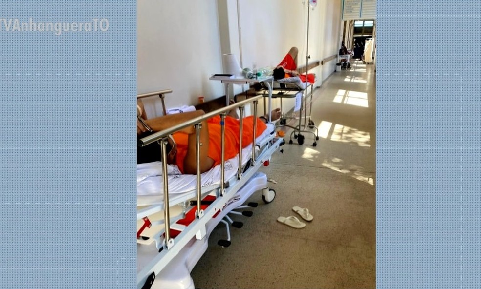 Situação é nos corredores do HGP — Foto: Reprodução/TV Anhanguera