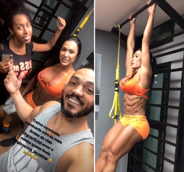 Gracyanne Barbosa com Giovanna e Belo (Foto: Reprodução/Instagram)