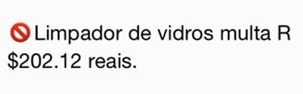 Mensagem sobre multas que circula nas redes (Foto: Reprodução)