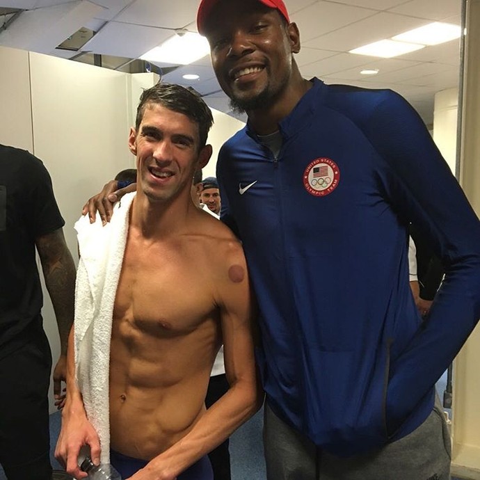 Michael Phelps e Kevin Durant (Foto: Reprodução/Instagram)