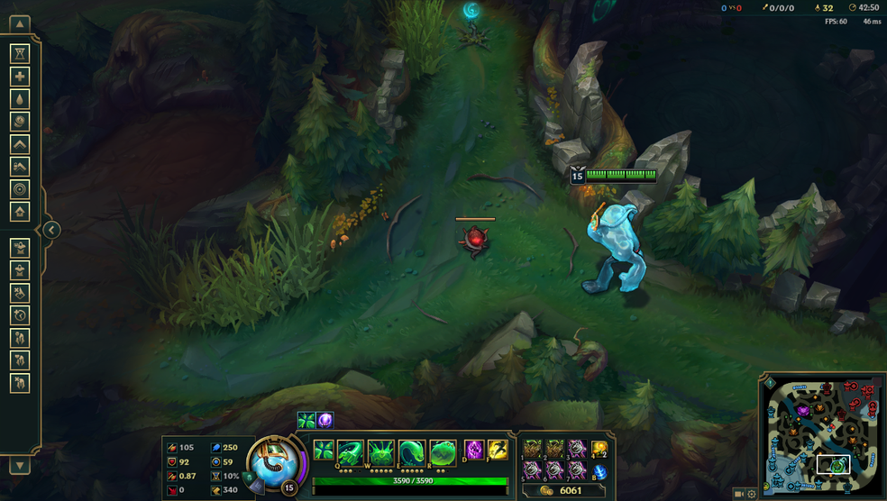 Pinstouro, uma planta simples, porém útil no mapa Summoner's Rift (Foto: Reprodução/Victor de Abreu)