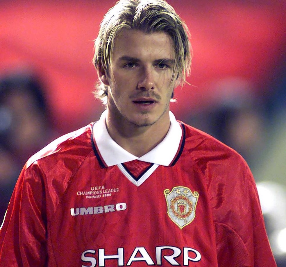 Beckham com a camisa do Manchester United — Foto: Masahide Tomikoshi / TOMIKOSHI PHOTOGRAPHY / Divulgação