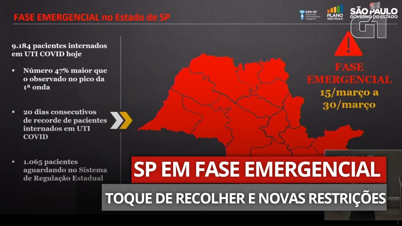 VÍDEO: Governo de SP anuncia novas medidas de restrição para combater transmissão da Covid