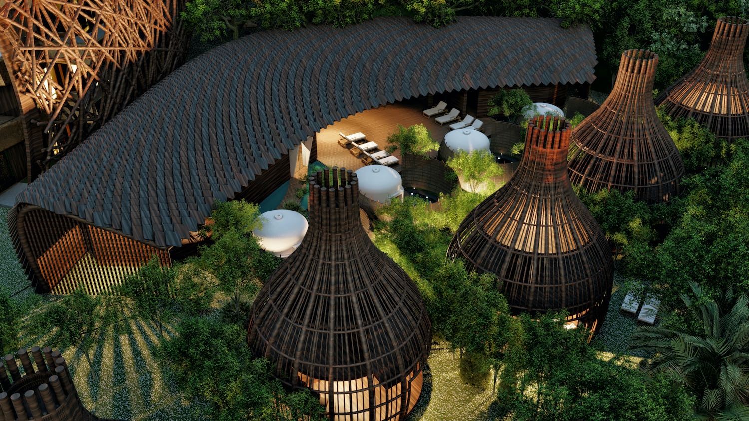 Novo resort em Tulum tem edifícios inspirados em casulos (Foto: Divulgação)