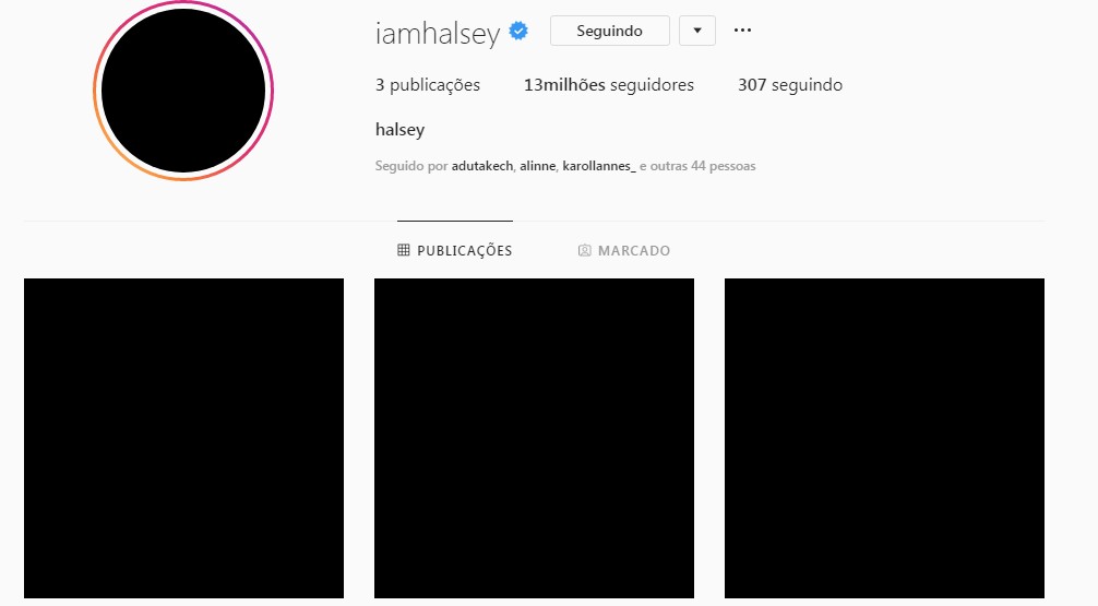 Instagram de Halsey (Foto: Reprodução Instagram)