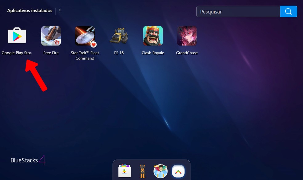 Abra a Google Play Store no BlueStacks  — Foto: Reprodução/Arte Nicollas Ribeiro