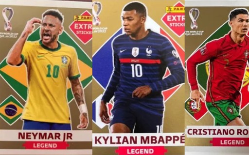 Figurinhas Gold Extras Legends Neymar Jr Messi Cr7 - Ouro em Promoção na  Americanas