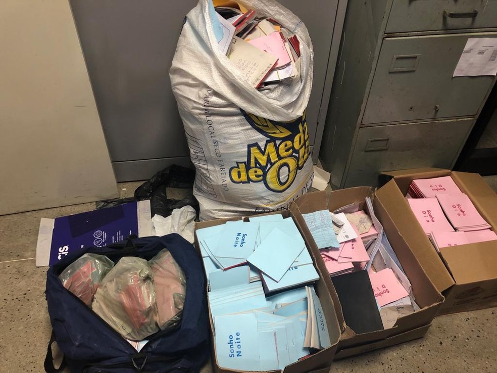 Material apreendido em centrais de jogo do bicho em Sobral â€” Foto: PolÃ­cia/ DivulgaÃ§Ã£o
