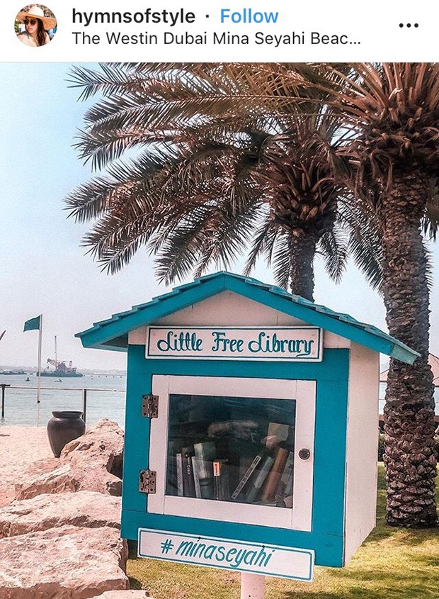 Biblioteca na praia (Foto: Reprodução/ Instagram)
