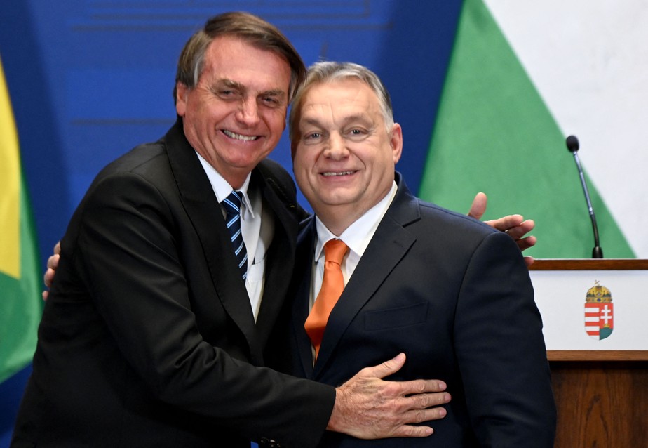 O presidente Jair Bolsonaro e o presidente da Hungria Viktor Orbán