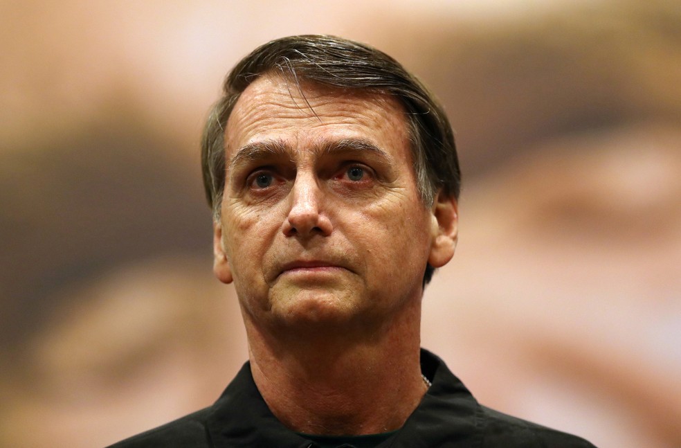 Bolsonaro durante evento de campanha do PSL, no Rio de Janeiro, na última quinta-feira (11) — Foto: Reuters / Ricardo Moraes