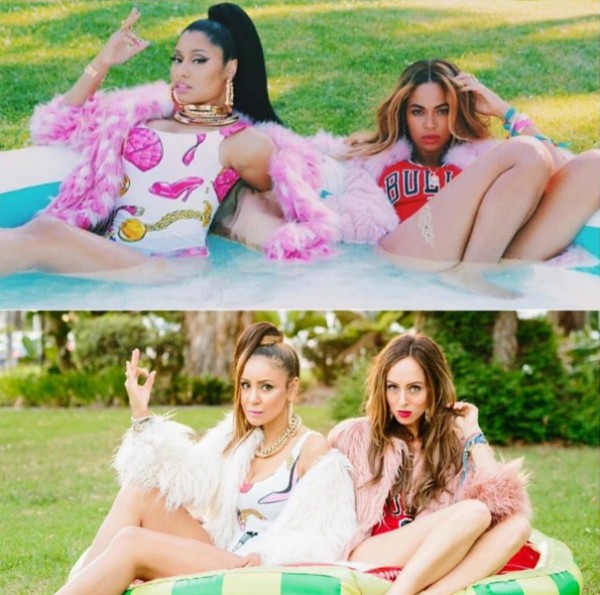 Duas moças vestidas como Nicki Minaj e Beyoncé (Foto: Reprodução/Instagram)