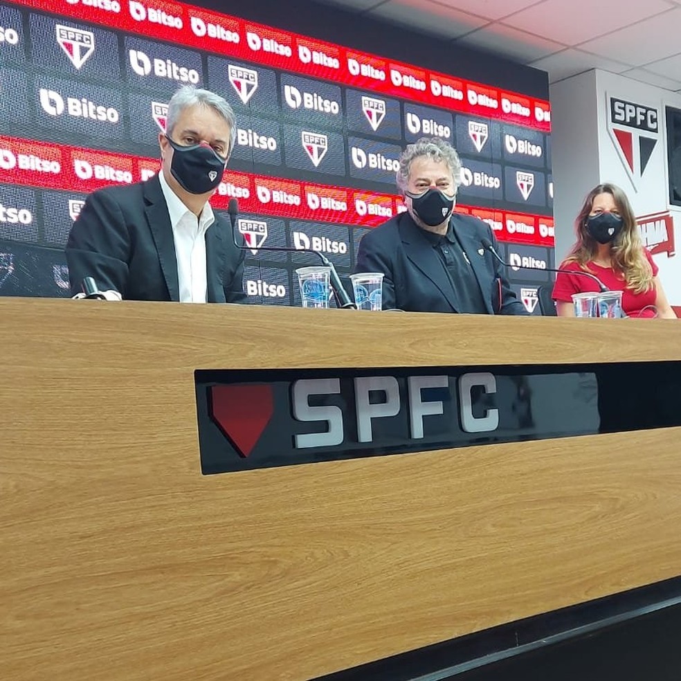 Apresentação de novo patrocinador do São Paulo — Foto: Divulgação/saopaulofc.net