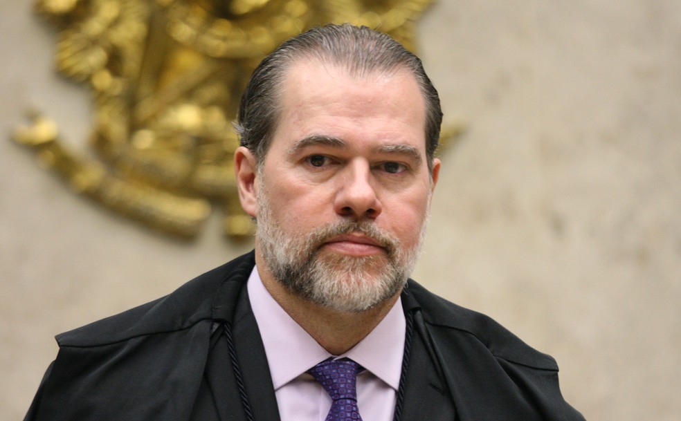 O presidente do Supremo Tribunal Federal, Dias Toffoli, durante sessão no último dia 10 de abril — Foto: Nelson Jr./Supremo Tribunal Federal