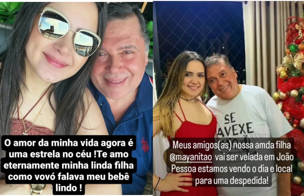 Pai da miss César Nitão lamentou a morte da filha e informou que o velório dela ocorrerá em João Pessoa — Foto: Reprodução Instagram